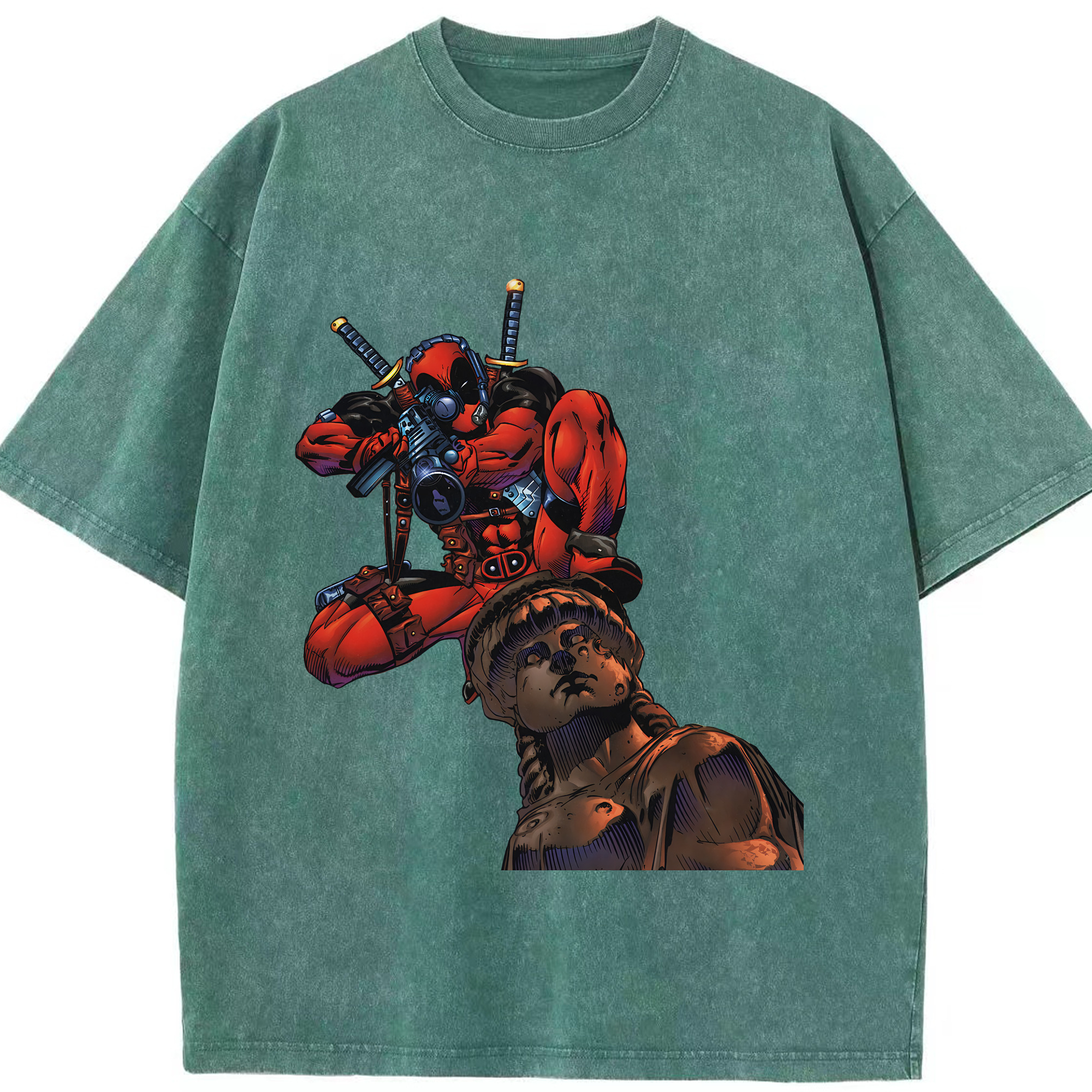 （画像用） Deadpool デッドプール 綿100% ヴィンテージ風 半袖Tシャツ（フロントプリント）
